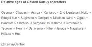Golden Kamuy Hunting — Do you have estimates of the character ages?...