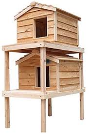 Buy products such as seny outdoor wooden cat house weatherproof,sturdy and cute for play and hide at walmart and save. Cat Houses Condos Large Outdoor Cat House With Platform And Loft Cedar Construction Thermal Ply Insulation Waterproof Shelter Pet Supplies