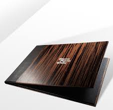 Menu Cover Luxury Bespoke Wooden Leather Progress Packaging