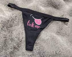 Lick Me Black Thong Naughty Panties Sexy Underwear - Etsy