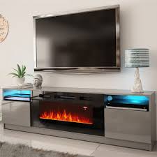 york 02 gray electric fireplace modern