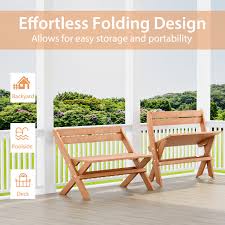 Teak Wood Folding Outdoor Benches