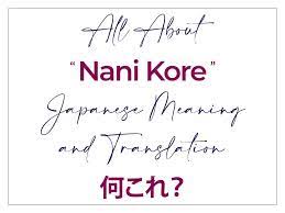 All About “Nani Kore”: Japanese Meaning & Translation – AlexRockinJapanese