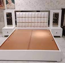 white modern king size double bed with