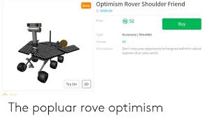 Optimism Rover Shoulder Friend By Roblox Price New Buy Type
