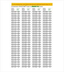 6 pantone color chart templates doc pdf