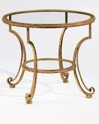 round glass top wrought iron table