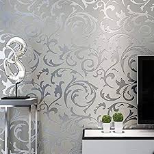 Fashion your own brick wall in a matter offashion your own brick wall in a matter of minutes with this chic peel and stick wallpaper. Ovoin Wp01 Grey Silver 3d Luxury Victorian Embossed Wallpaper Modern Floral Feature Design Wall Paper Roll Home Art Decor 0 53 10 Metres 57 Sq Ft Amazon In Home Improvement