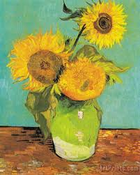 Vincent painted a total of five large canvases with sunflowers in a vase, with three shades of yellow 'and nothing else'. Vincent Van Gogh Three Sunflowers In A Vase Painting Three Sunflowers In A Vase Print For Sale