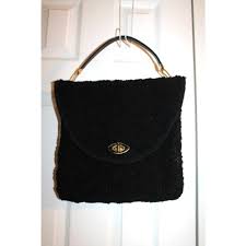 vine carpet bag purse black gem