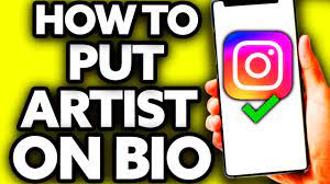 how to put artist on insram bio
