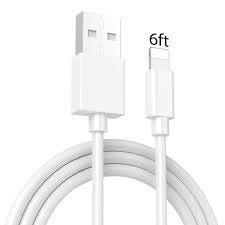iPhone Charger 6FT, iPhone Cable 6 FT iPhone Cord Sync USB Fast Charging  Compatible with iPhone X XS Max XR / 8/8 Plus / 7/7 Plus / 6/6 Plus / 5S /  iPad/iPod (White)