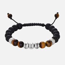 lave stones brown tiger eye stones custom beaded men s bracelet