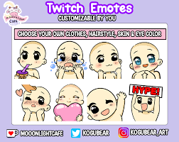 premade twitch emotes customizable by