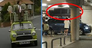 driver attached ikea sofa on top of car