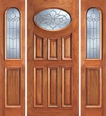 6 Panel Oval Glass Wood Door
