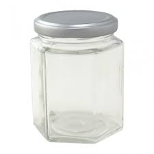 Glass Jar 180ml Hexagonal