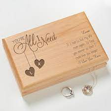 personalized romantic wood jewelry box