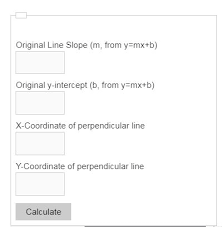 Perpendicular Line Calculator Y Mx B