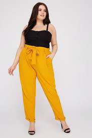 Plus Size High Rise Self Belted Pant Charlotte Russe