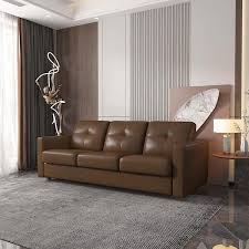 brown leather queen size sofa bed