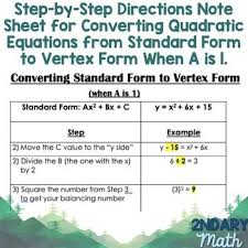 Converting Quadratic Equations From
