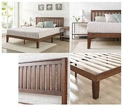 wood platform bed with headboard