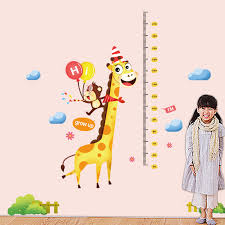 1pcs Cartoon Giraffe Kid Height Measure Growth Chart Wall