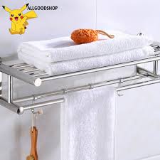 Perfect for hanging and organizing your face towel, bath towels, and clothes in order. Bathroom Towel Holder Stainless Steel Wall Mounted Towel Rack Wall Shelf Shopee Philippines