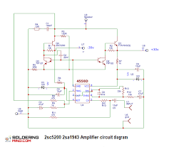Hi everyone, this video how to make an amplifier stereo using transistors 2sc 5200 and 2sa1943, the power supply is 12v/1.5a. 2sc5200 2sa1943 Amplifier Circuit Diagram Soldering Mind