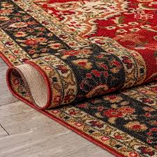 well woven kings court gene traditional medallion persian red machine washable low pile 5 ft x 7 ft indoor outdoor area rug