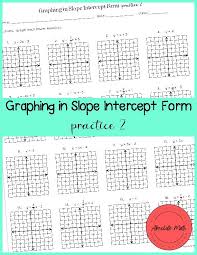 Graphing In Slope Intercept Form
