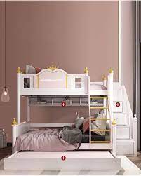 s princess pink white bunk bed