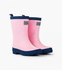 Pink Navy Matte Rain Boots