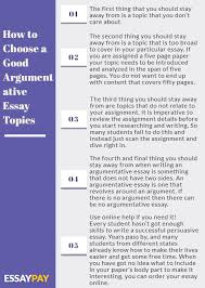 100 solid argumentative essay topics