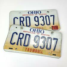 ohio metal license plate birthplace of
