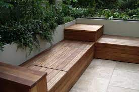 built in garden seating outdoor bench