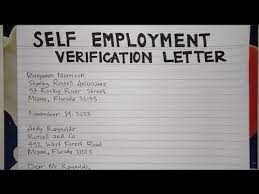 self employment verification letter