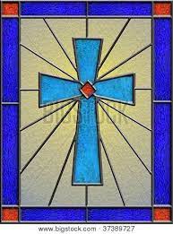 Realistic Celtic Cross Stained Glass