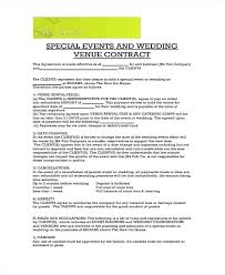 Venue Contract Template Wedding Venue Contract Template