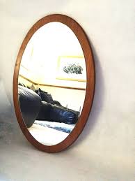 vintage solid teak mirror oval