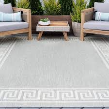 tayse rugs eco greek key gray 9 ft x