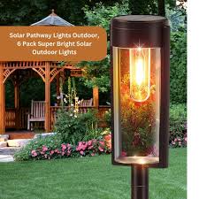 Solar Pathway Lights Outdoor 6 Pack