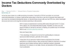 Some Important But Commonly Overlooked Tax Deductions For Doctors
