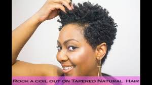 Ladies with naturally curly hair can embrace their kinks and coils with a short afro cut. How To Do Finger Coils On Natural Hair And Rock A Coil Out With A Tapered Cut Youtube
