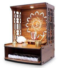 teak finish wooden pooja temple at