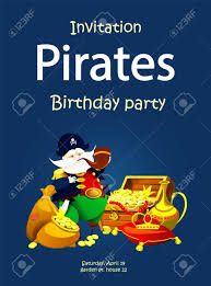 Invitation To A Pirate Party Childrens Holiday Vector Illustration