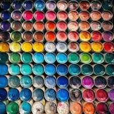 oil paint brush colorful palette