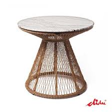Marble Table On Top Wicker Patio