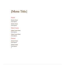 25 Free Restaurant Menu Templates For Word Updated 2018